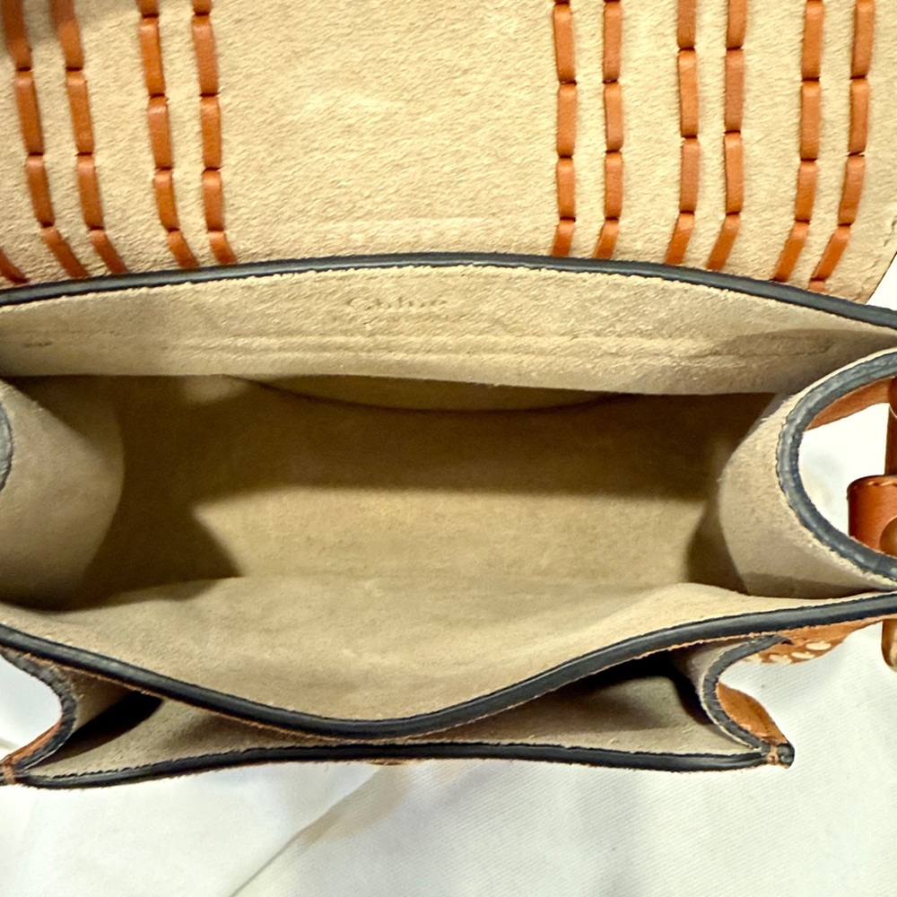 Chloe Tan Leather Crossbody Bag HUDSON MINI - Picture 9 of 12